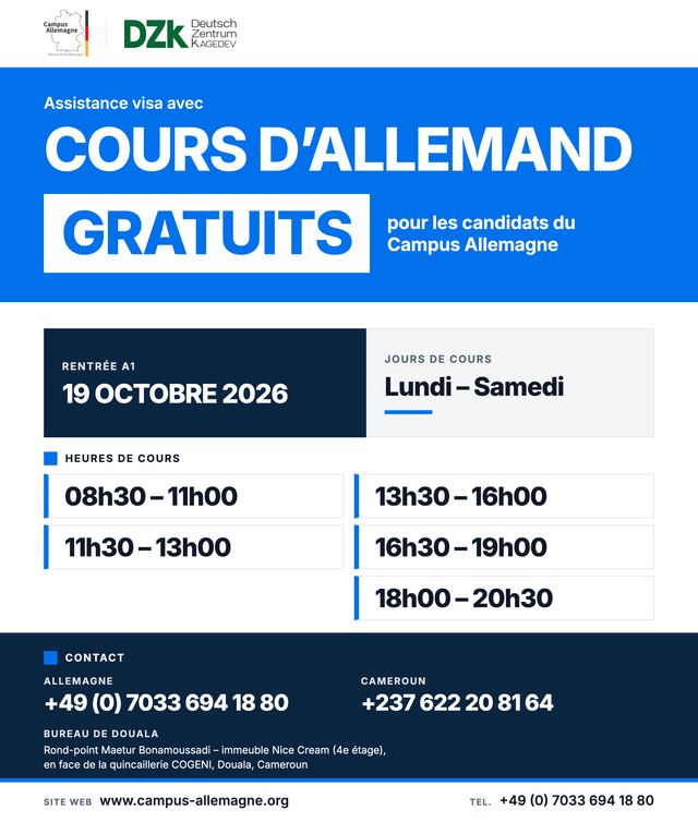 Free German courses: intake of 19 October 2026