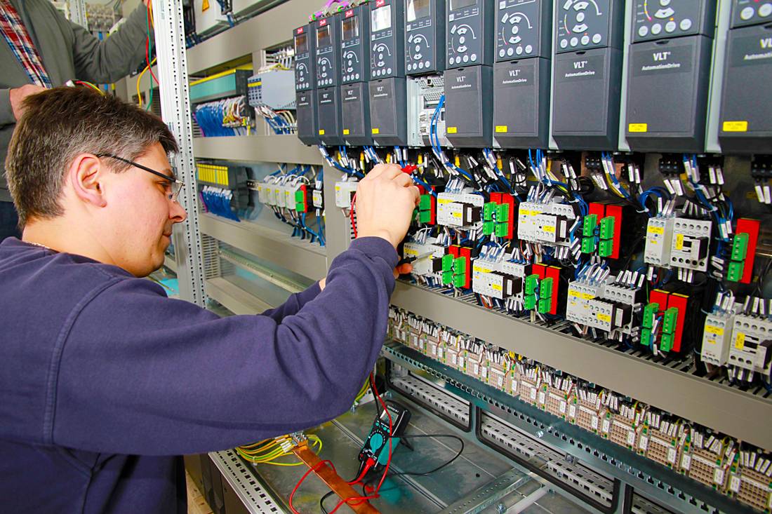 Electrical operations technician, at work