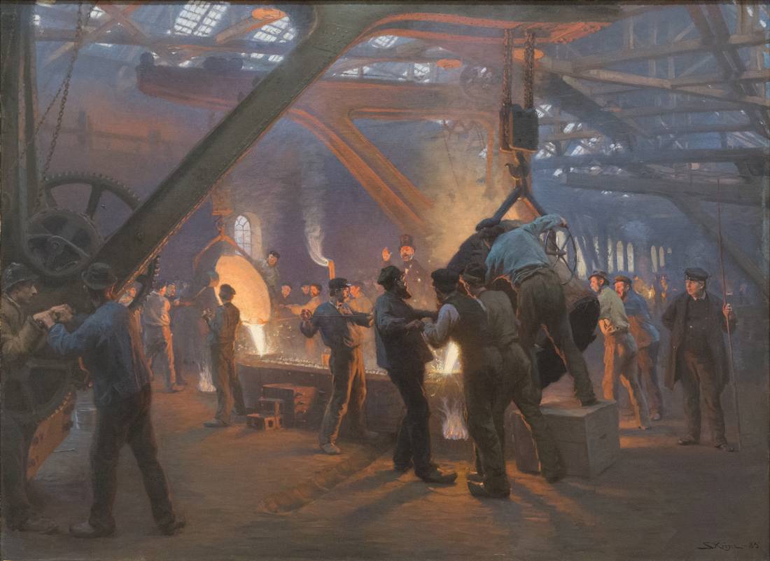Industrial foundry worker, at work