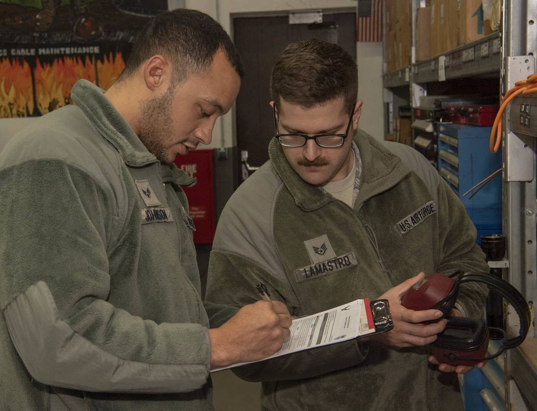Aerospace technician, at work