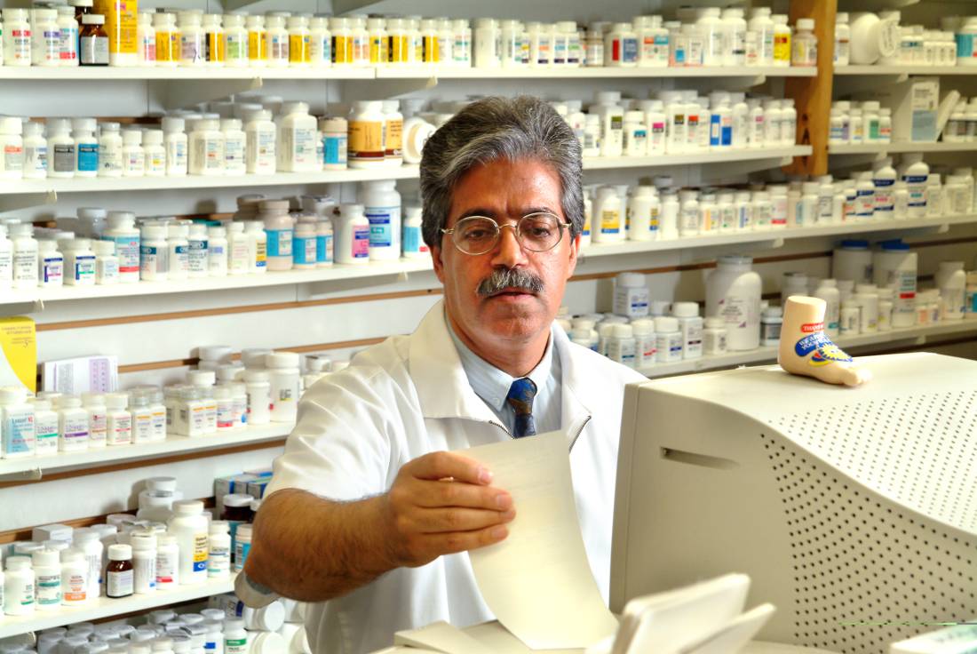 Pharmacy technician, at work