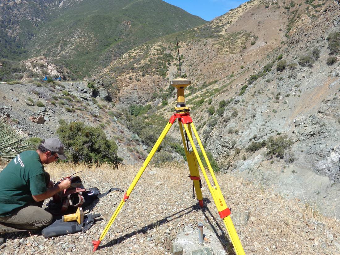 Surveying technician, at work