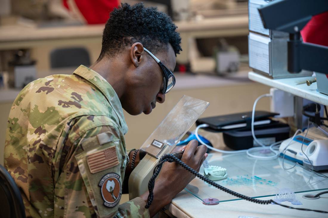 Dental technician, at work