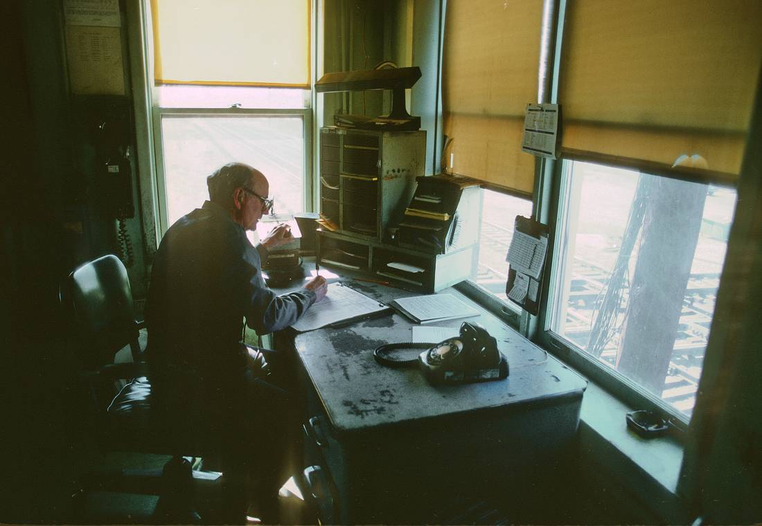 Railway traffic control officer, at work