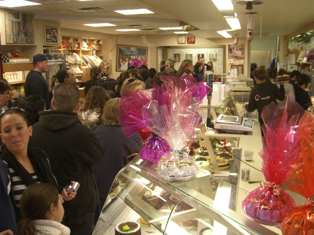 Bakery and pastry sales assistant, at work