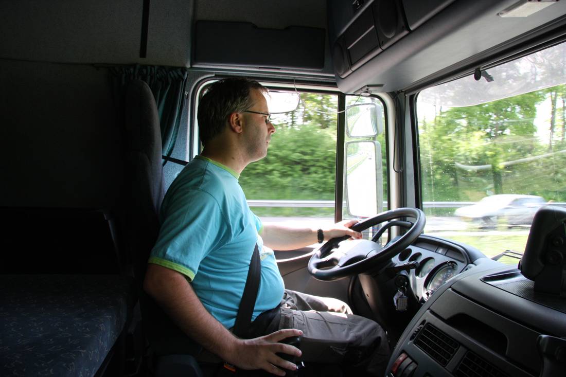 Truck driver (freight transport), at work