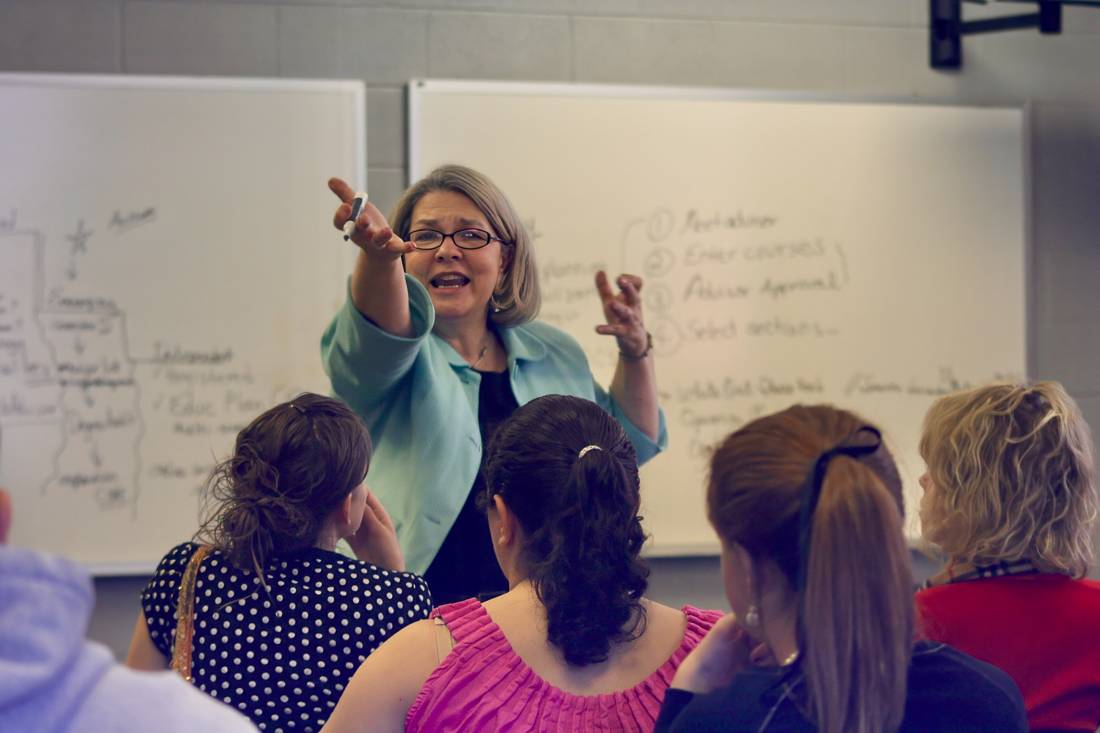 Primary school teacher, at work