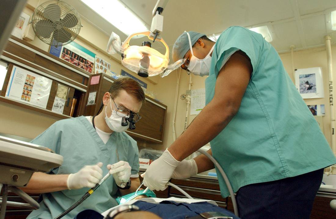 Dentist, orthodontist, at work